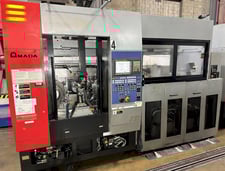 Amada #S10, CNC lathes, single spindle, dual turret, 12.2" swing, 6" chuck, 10.6" centers, 7-Axis, Fanuc