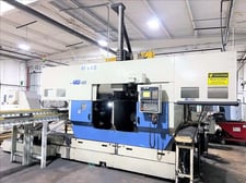 Muratec #MW400, dual spindle turning center,dual 3-jaw 15" chucks,dual 8-position turrets, 3500 RPM, 40