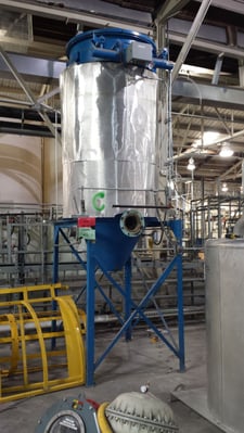 127 sq.ft., Baghouse Dust Collector, Carbon Steel, 40" x 40" x 84" straight side chamber, (25) 6" dia. x 36"