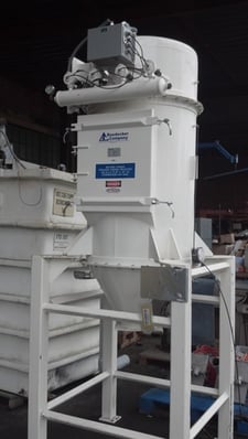 31 sq.ft., Baghouse dust collector #RDPP36-10-3B-G, 30" dia. 4' straight side unit, (10) 4" dia. x 36" L