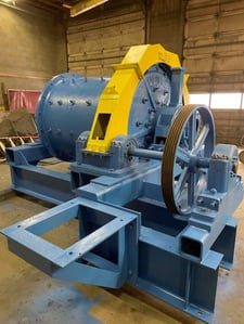 4' x 5' Denver, Ball Mill, 37' diameter Sheave, rubber lined, 2-pc bull gear