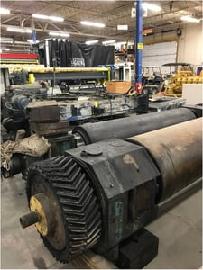 32" x 120" Bolling, calendar roll, driven roll, cored for cooling, sleeve bushing journals