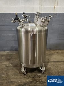 86 gallon Portable Tank, Stainless Steel, 28" diameter x 30" straight side, dish top & bottom, 12" opening on