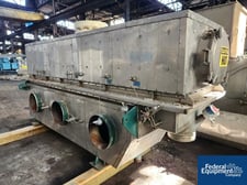 Carman #FBP-302M, Fluid Bed, Stainless Steel, 34" W x 144" L drilled Stainless Steel deck, Stainless Steel
