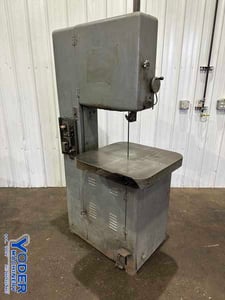 18" x 8-1/2" Grob #NS-18, vertical band saw, 24" x24" table, 25&deg; table tilt, 2 HP, blade welder, #77051