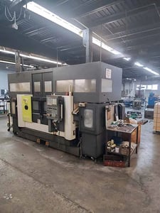 Tong-Tai #MT-2000, dual spindle lathe, 8.2" swing, 8" chuck, 2.56"bore, A2-6, Fanuc Oi-TD, chip conveyor, 2017