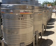 28 cu.ft., Thielmann, Tote, Stainless Steel, 211 gallon, 38" diameter x 34" straight side, 15" top inlet