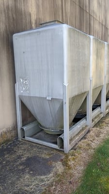 70 cu.ft., Bin, Stainless Steel, 45" x 45" x 90" tall, 30" diameter Flanged discharge outlet, qty. 47