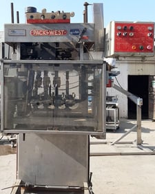Pack West #Auto200, Automatic Screw Capping Machine, 200 containers/min., 2-tier stabilizing belt