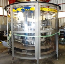 Hartness #GlobalPack-3500, Continuous Rotary Case Packer, High-speed, 70 cases/min., 6-Station w/ 24 plastic