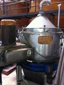 Guinard, Centrifuge, washing liquid separation, 220 mm x 380 mm basket, 5.5 m3/hr. disposal volume, 100-300