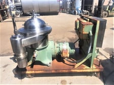 Westfalia #SAMR-3036, Auto Desludging Centrifuge, Stainless Steel, 7700 RPM bowl, 2" inlet, 0.75"/6" side