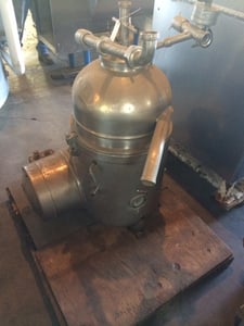 Westfalia #MTA50-01-024, Solid Wall Disc Separator, 6180 RPM bowl, 1.1 kg/dm solids, 1.5"/2" inlet, 1.25"