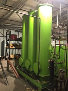 Tactical Fabrication, Ion Exchange Columns, (3) 24" diameter x 9' H columns w/ (1) 2.5" diameter & 1.5"