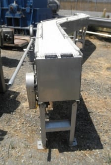 10" wide x 15' long, Dillin, Stainless Steel Belt Conveyor w/turns, 1/2 HP, 1725 RPM, 230/460 V