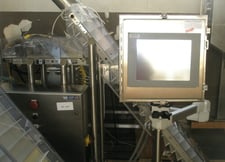 10.5" wide x 5' long, Inclined Cleated Belt Conveyor, Stainless Steel, inclined section feeds to 7" width x