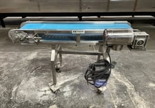 11" wide x 4.3' long, Andgar #6688, Belt Conveyor, Stainless Steel, rubber belt w/1" H guide rails, 3"