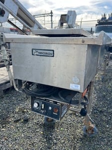11.5" wide x 16' long, Precision Industries #TMBC, Stainless Steel Inspection Conveyor, 5" width sides, 1" H