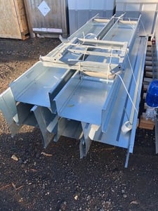 12" wide x 100' long, Belt Conveyor, 9' conveyor sections, 12" width rubber belt, 26"-50" H legs, 1/2 HP