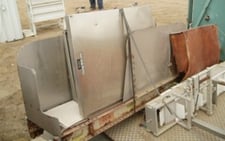 13" wide x 16' long, Belt Conveyor, Carbon Steel frame, 9" diameter x 14" face rotor w/(10) paddles, 1.5 HP