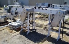 13.5" wide x 15' long, Belt Conveyor, table top, Stainless Steel, 4.5" width conveyors in 3-lane setup