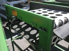 16" wide x 2.8' long, Sizing Conveyor, Carbon Steel, includes rubber belt w/2.5 diameter opening, 4-across