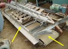 18" wide x 11' long, Belt Conveyor, 6" width side inspection tables