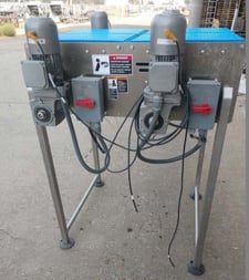 24" wide x 3.1' long, Belt Conveyor, 52" H discharge, (4) 1/4 HP, 1680 RPM, 230/460 V