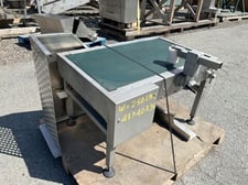 24" wide x 3.1' long, Stainless Steel Belt Conveyor, 19.5" width flat green belt, 24" H, 0.25 kW, 230/460 V