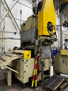 100 Ton, Minster #PM2-100-48, straight side double crank press, 1.2" stroke, 20" Shut Height, 48" x32" bed