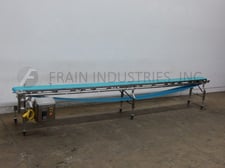 12" wide x 19.8' long, FEMC, Stainless Steel conveyor, 38" infeed / discharge height, 1-1/2 HP drive and