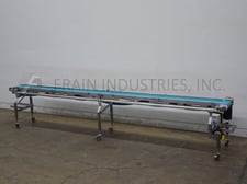 12" wide x 17.6' long, FEMC 9378-000-036, Stainless Steel conveyor, 40" infeed / discharge height and 1 HP