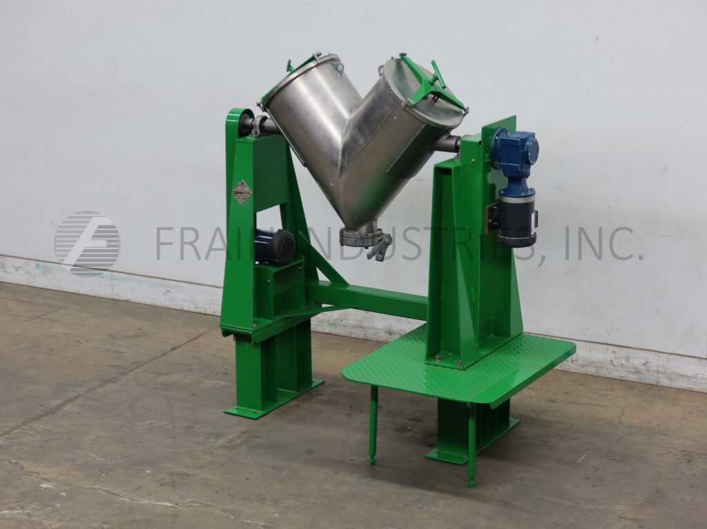 3 cu.ft. Patterson, 304 Stainless Steel twin shell mixer, 3/4 HP, mounted on painted base