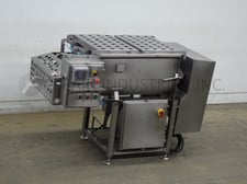 14 cu.ft. Amfec #510, 2 Stainless Steel dual trough paddle mixer, (2) 2 HP drives, with lift up safety grate
