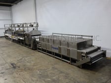 Pavan / Toresani #PV-PE150/18 and Model 150/3/8, hot / cold water w, pasteurizing & pre-drying tunnel system