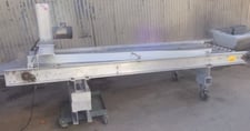 36" wide x 9' long, Belt Conveyor, 7/16" x 1-5/8" belt opening, 4-5/16" belt spacing, 21" infeed, 26" H