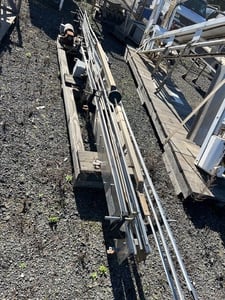 6" wide x 25' long, Klockner, Stainless Steel Bottle Track Conveyor, 7.5" sidewalls, 1/2 HP, 1725 RPM