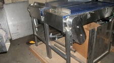 7.5" wide x 4' long, Chain Belt Transfer/Accumulation Conveyor, 1/2 HP, 1750 RPM, 90 V, qty. 2