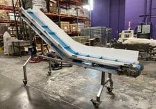 12" wide x 4.58'/7.25' long, Andgar #3557, Incline Belt Conveyor, 55" L flat & 87" L incline sections, 1.75"