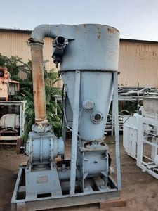 Nolder #VP-25, pneumatic conve, 38" diameter x 24" straight side hopper, 40" deep cone, 12" diameter