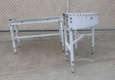 17" wide x 60' long, Gravity Incline Roller Conveyor, mild steel frame, 1" diameter Galvanized rollers, 15"