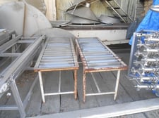 18" wide x 5' long, Roller Conveyor, Carbon Steel frame, 2" diameter Plastic rollers, qty. 2