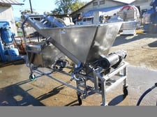 10" diameter x 7' long, Incline Double Screw Conveyor w/CIP, Stainless Steel, 71" H discharge, 30" x 22" x