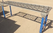 18" wide x 7' long, Skate Wheel Conveyor, Aluminum, 3" center-to-center roller spacing, 2" diameter Wheel