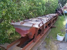 30" wide x 26' long, Carrier, Vibrating Pan Conveyor, 18" width bottom tapering, (2) sections trough