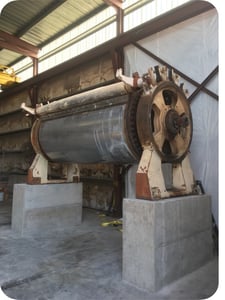 5' x 10' Andritz/Guoda #E15/30, Single Drum Dryer, 160 psi @ 40-369 F, 30 kW, 40 HP, 1760 RPM, 460 V, 2001