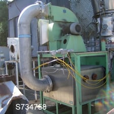 Freund #SP-100, Fluid Bed Dryer, Stainless Steel, 1 meter diameter Rotating bed, 18" x 18" inspection door