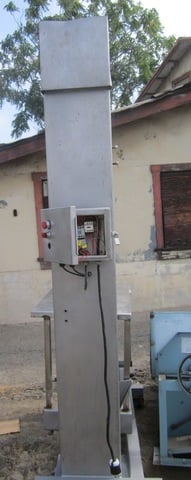 Bin Dumper, Stainless Steel, 29" width x 20" deep, 80" tall column lift, 440 V.