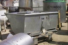 Bin Dump Hopper, 5' x 5' x 24" deep, w/forklift frame & tilting dump mechanism