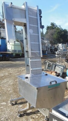 Inline Filling Systems, Bulk Elevator Capacity Feeder/Sorter, 92 mm Caps, 10 cu.ft. Stainless Steel capacity
